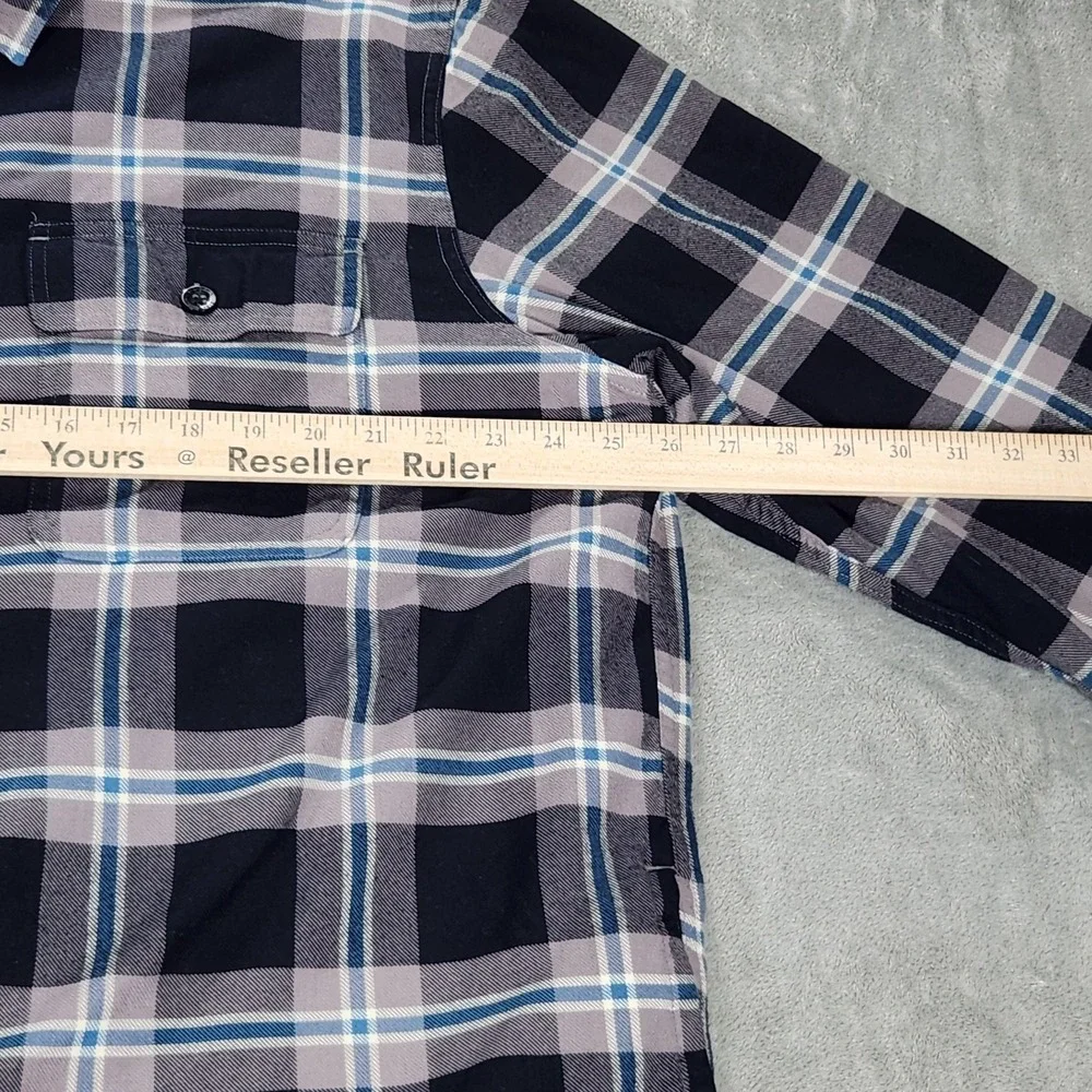 LL Bean Shirt Jacket Mens XL Blue Plaid Fleece Lined Flannel Traditional Fit